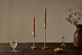 Rustic Soy Blend Dinner Candles - Rust (Set of 2)