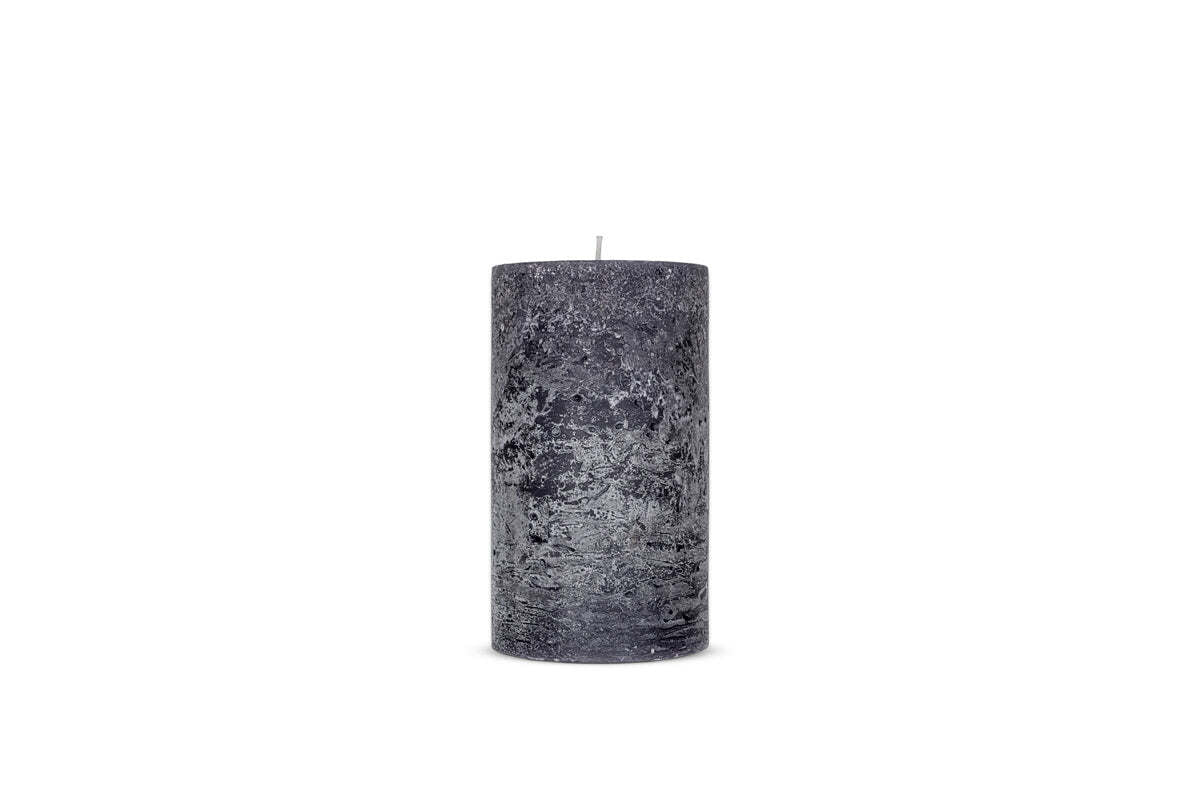 Rustic Soy Blend Pillar Candle - Charcoal - Small-CANDLES & HOME FRAGRANCE-Nkuku