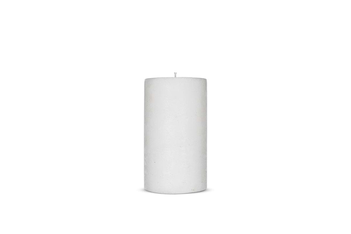 Rustic Soy Blend Pillar Candle - White - Small-CANDLES & HOME FRAGRANCE-Nkuku