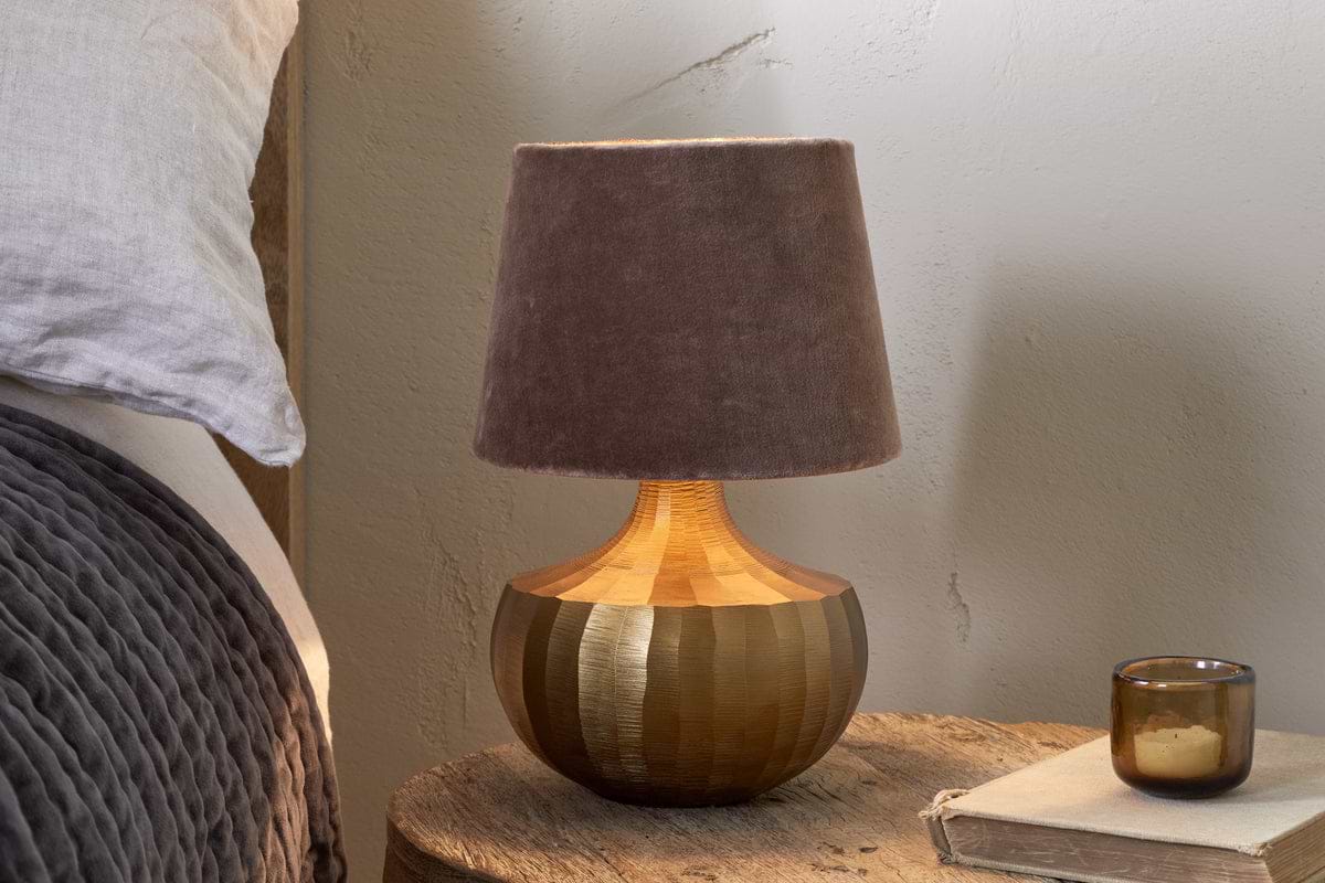 Sakiti Cast Aluminium Table Lamp - Antique Brass-LAMPS-Nkuku
