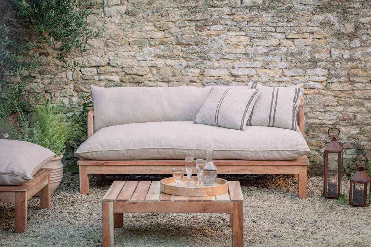 Sadhi Acacia Wood Outdoor Sofa-GARDEN-Nkuku