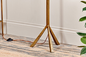 Sahhil Metal Tripod Floor Lamp - Antique Brass-LAMPS-Nkuku