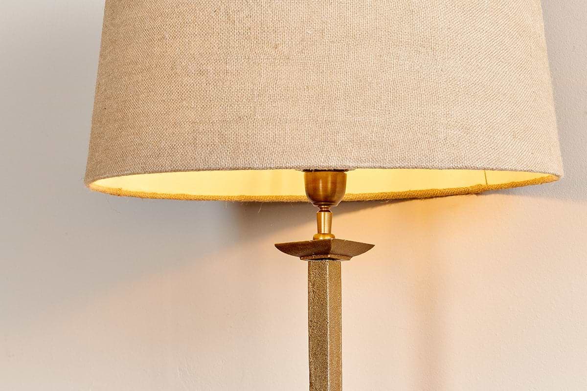 Sahhil Metal Tripod Floor Lamp - Antique Brass-LAMPS-Nkuku
