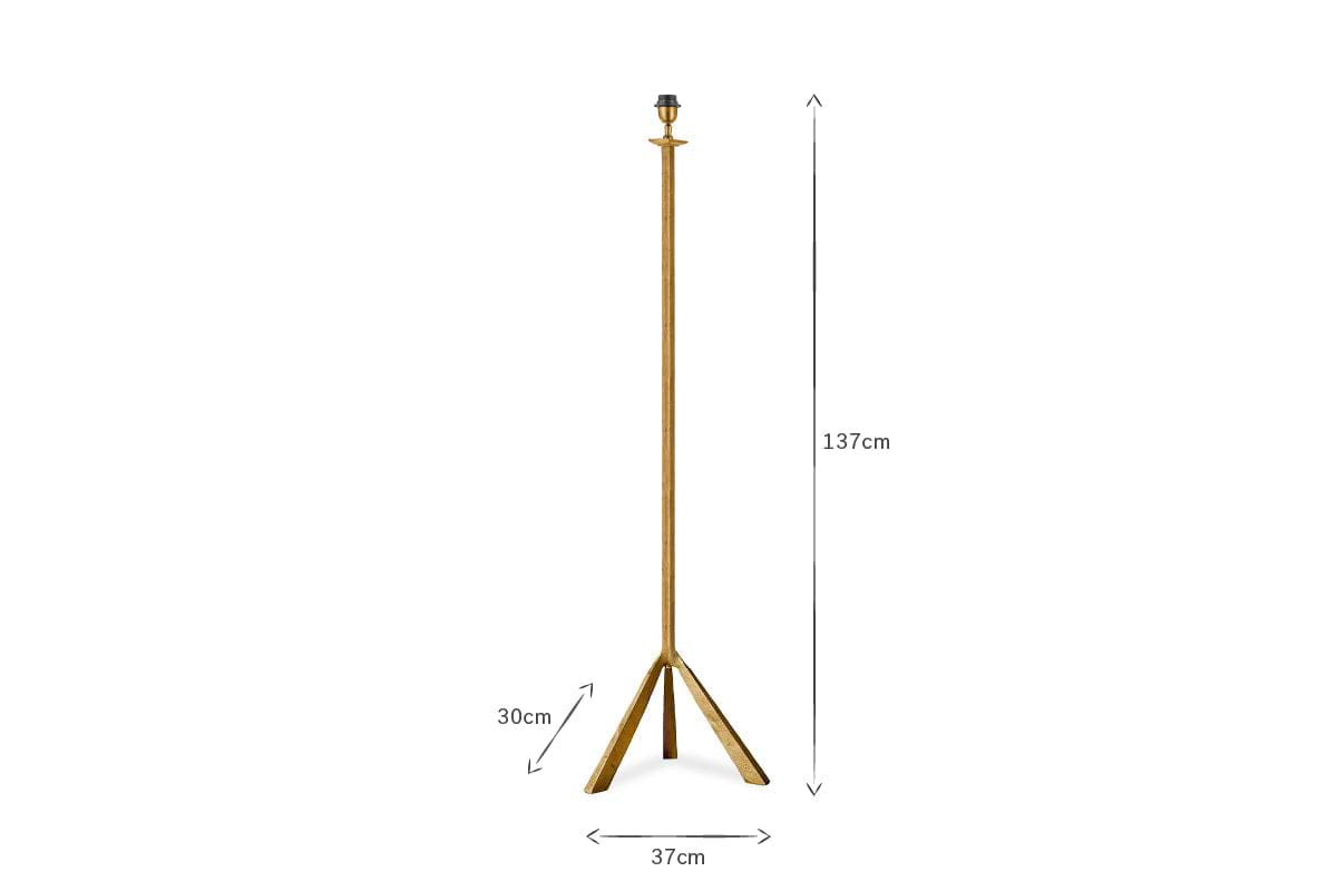 Sahhil Metal Tripod Floor Lamp - Antique Brass-LAMPS-Nkuku