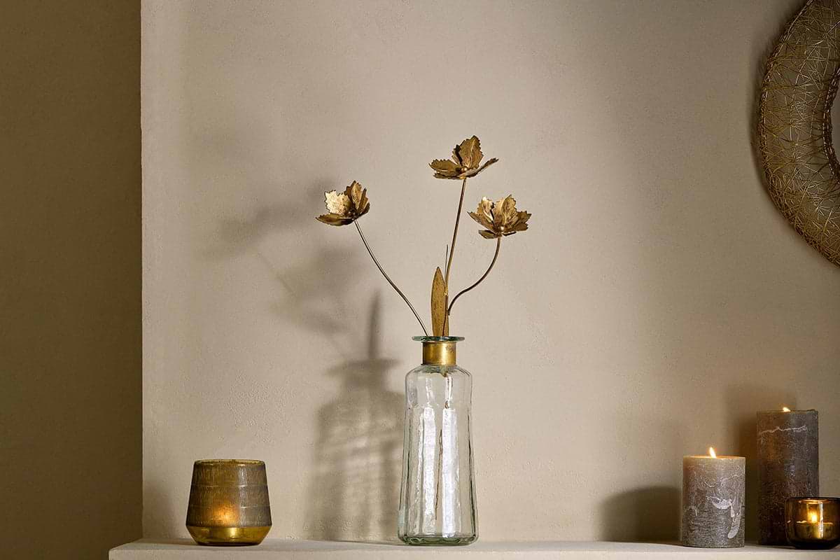 San Stem Floral - Antique Brass-DECORATIVE ACCESSORIES-Nkuku