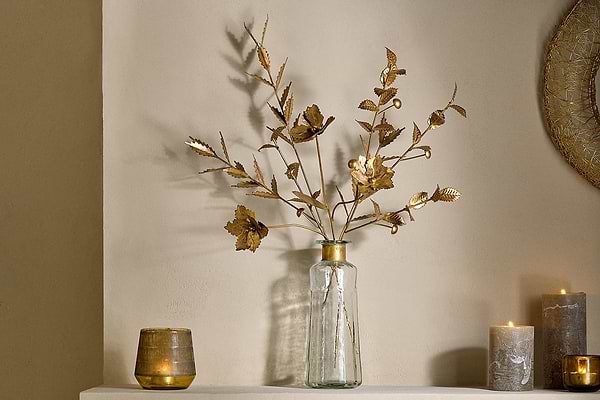 San Stem Foliage - Antique Brass