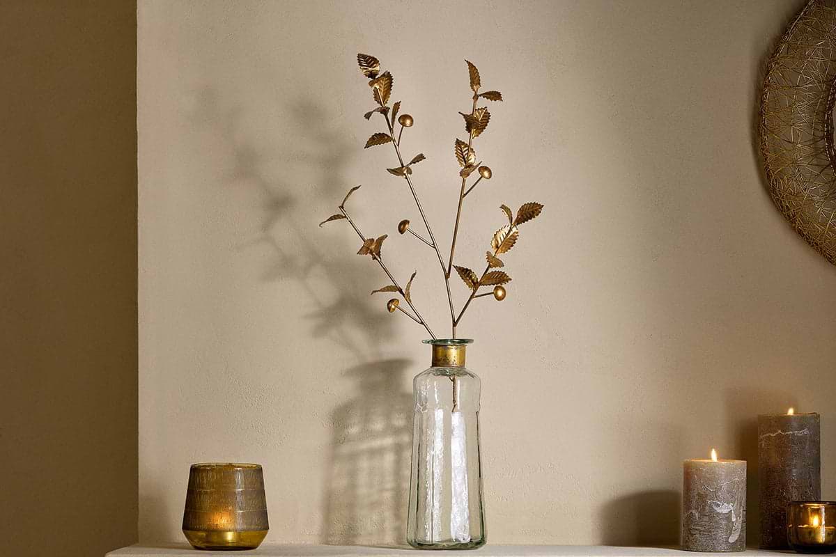 San Stem Foliage - Antique Brass-DECORATIVE ACCESSORIES-Nkuku