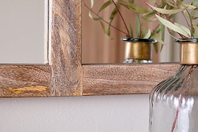 Sande Arched Mango Wood Mirror - Natural-MIRRORS-Nkuku