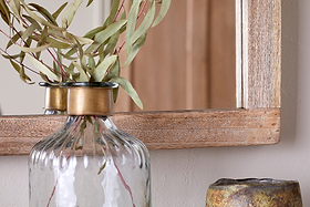 Sande Arched Mango Wood Mirror - Natural-MIRRORS-Nkuku