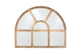 Sande Arched Mango Wood Mirror - Natural-MIRRORS-Nkuku