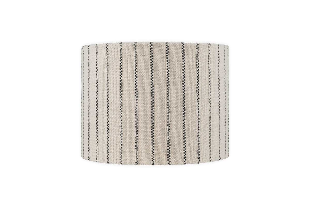 Sanja Cotton Stripe Lampshade - Off White & Grey-SHADES-Nkuku