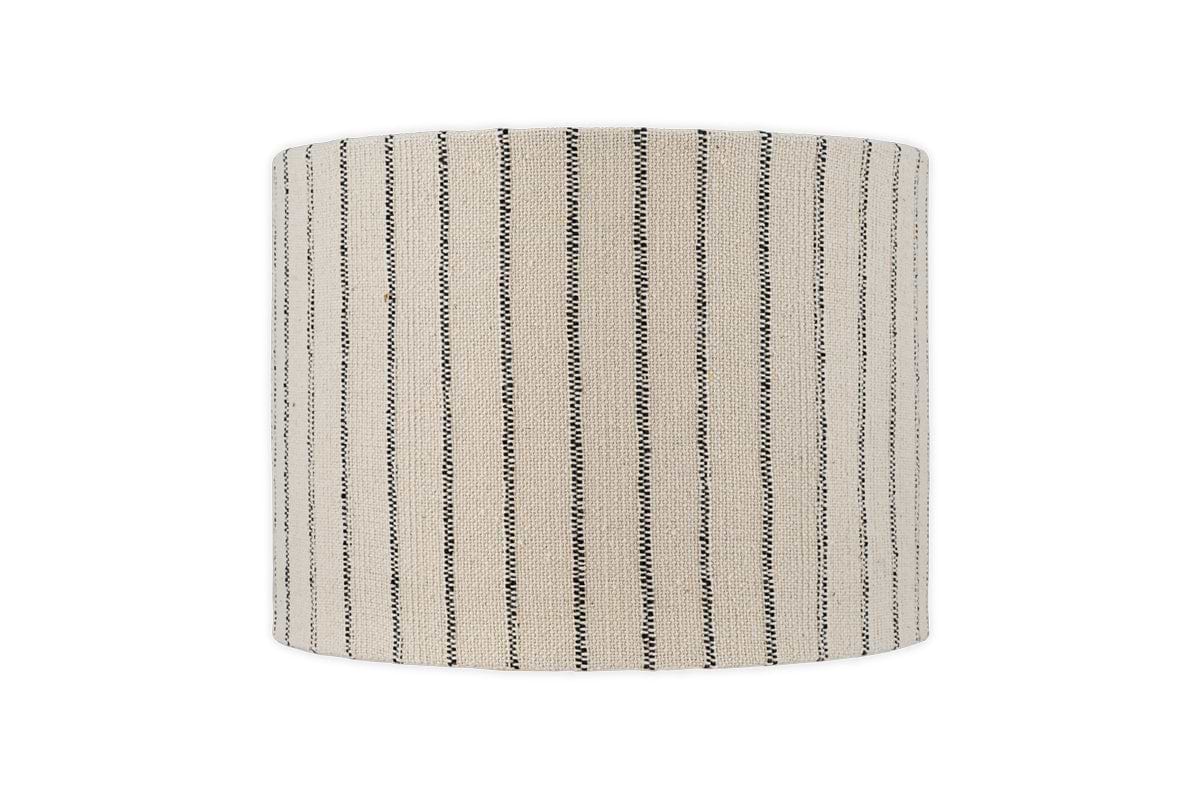 Sanja Cotton Stripe Lampshade - Off White & Grey-SHADES-Nkuku