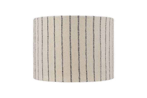 Sanja Cotton Stripe Lampshade - Off White & Grey-SHADES-Nkuku
