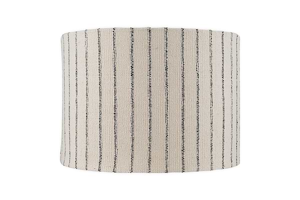 Sanja Cotton Stripe Lampshade - Off White & Grey-SHADES-Nkuku