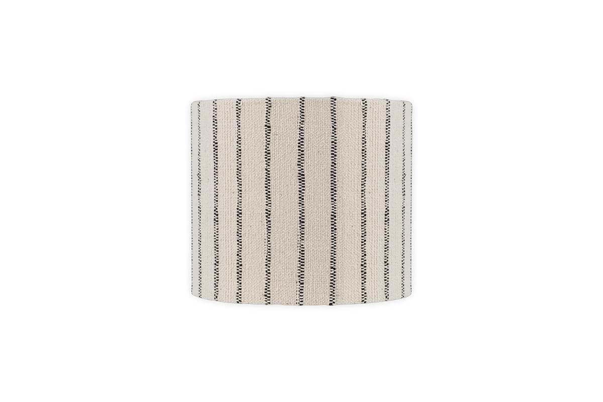 Sanja Cotton Stripe Lampshade - Off White & Grey-SHADES-Nkuku