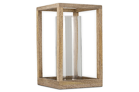 Sanora Mango Wood Lantern - Natural