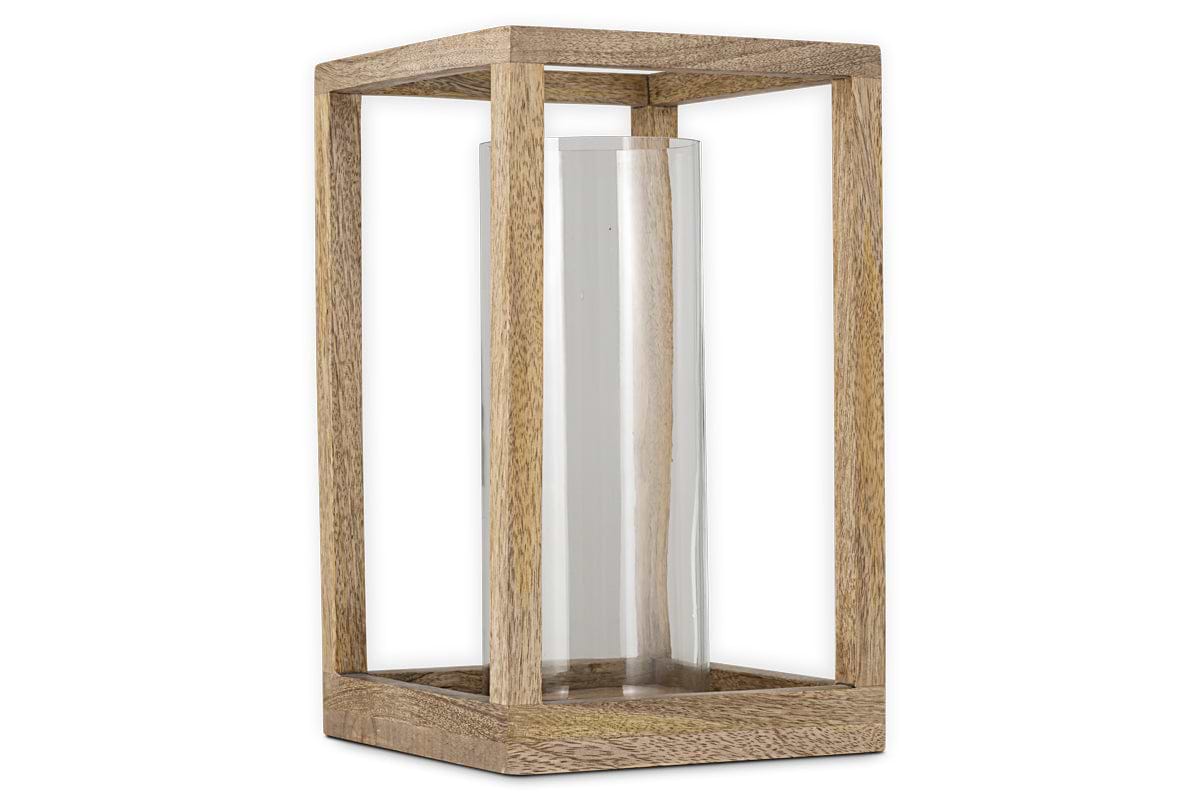 Sanora Mango Wood Lantern - Natural