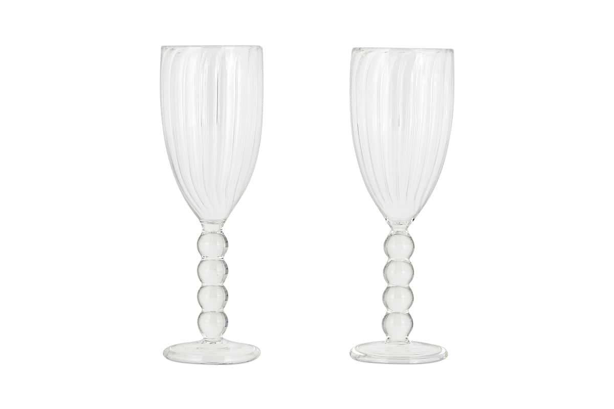 Santosa Champagne Flute - Clear (Set of 2)
