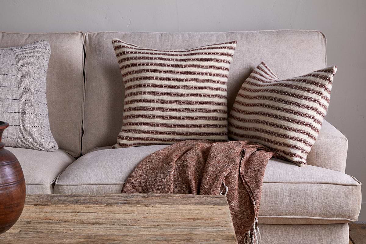 Sanval Wool Cushion Cover - Burgundy
