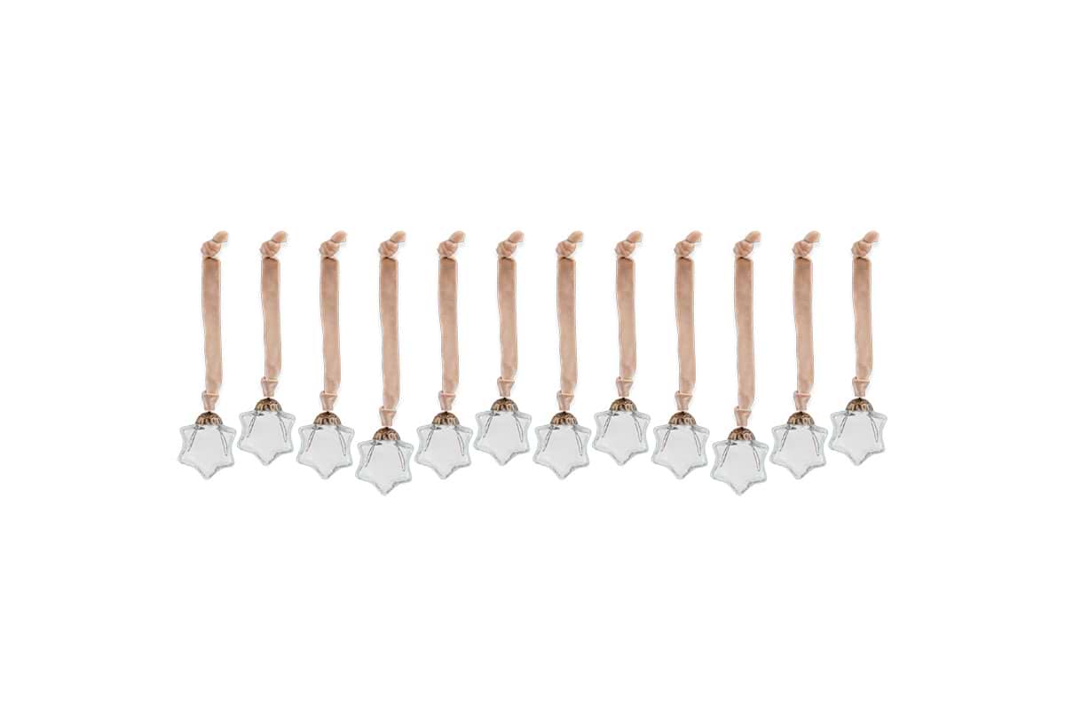Sardi Star Baubles - Clear (Set of 12)