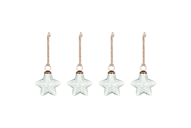 Sardi Star Baubles - Clear (Set of 4)
