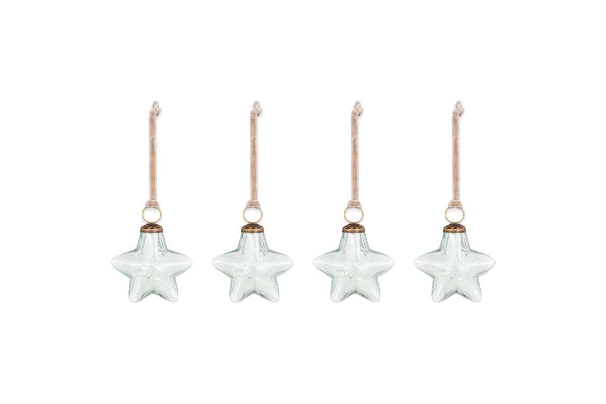 Sardi Star Baubles - Clear (Set of 4)