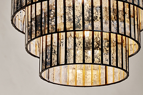 Shanaya Mottled Glass Chandelier - Antique Bronze