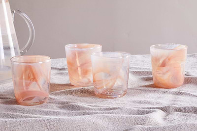 Shirali Marble Swirl Tumbler - Apricot (Set of 4)