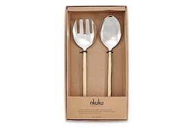 Sirkali Salad Server Set - Brushed Gold (Set of 2)