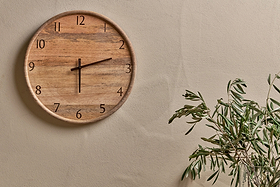 Som Mango Wood Clock - Natural-DECORATIVE ACCESSORIES-Nkuku