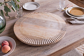 Soria Mango Wood Lazy Susan - Natural-SERVEWARE-Nkuku
