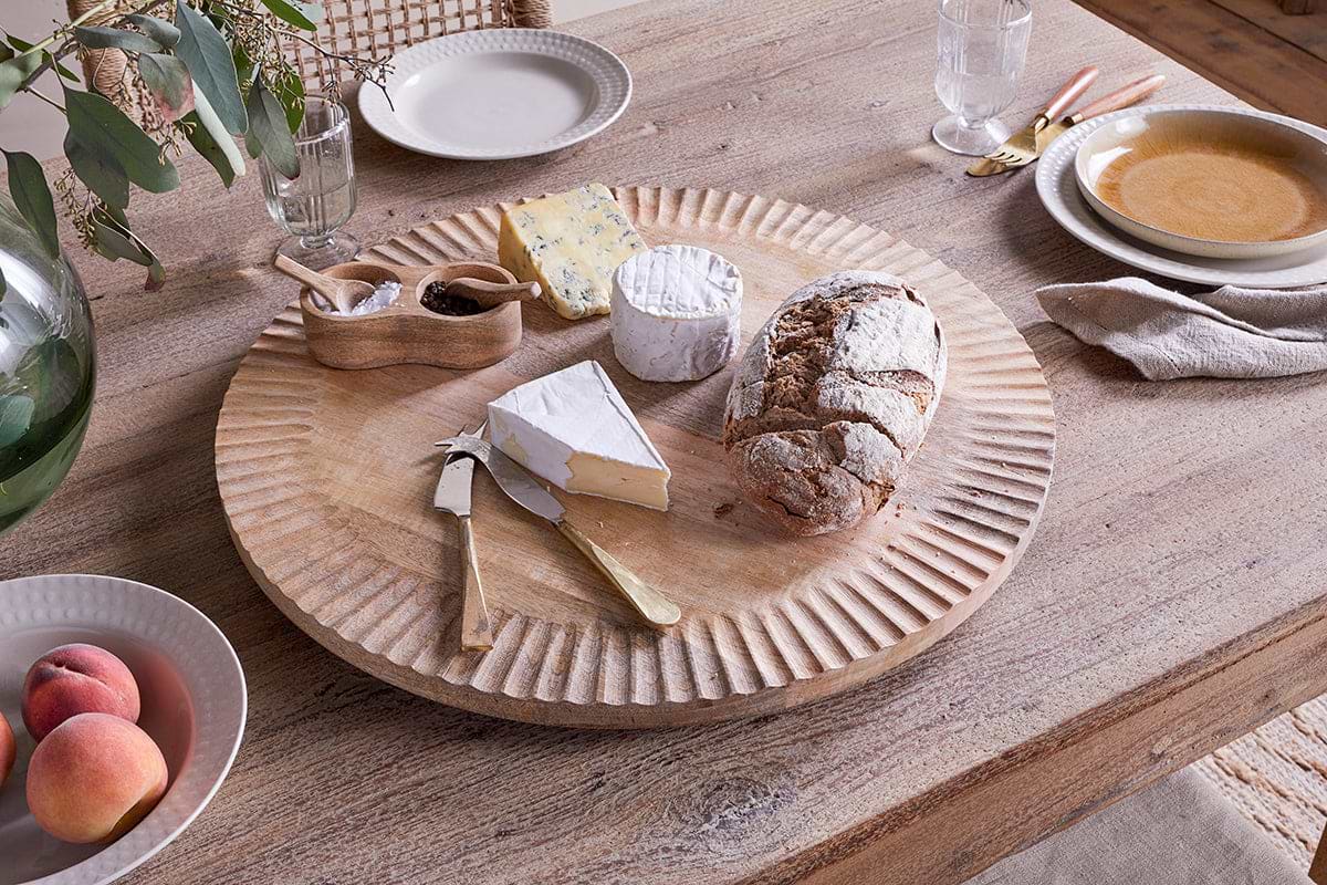 Soria Mango Wood Lazy Susan - Natural-SERVEWARE-Nkuku
