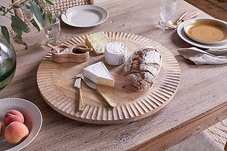 Soria Mango Wood Lazy Susan - Natural-SERVEWARE-Nkuku