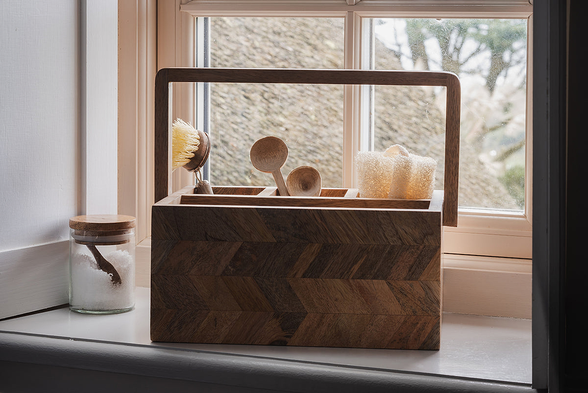 Sukha Mango Wood Caddy - Natural-BATHROOM-Nkuku