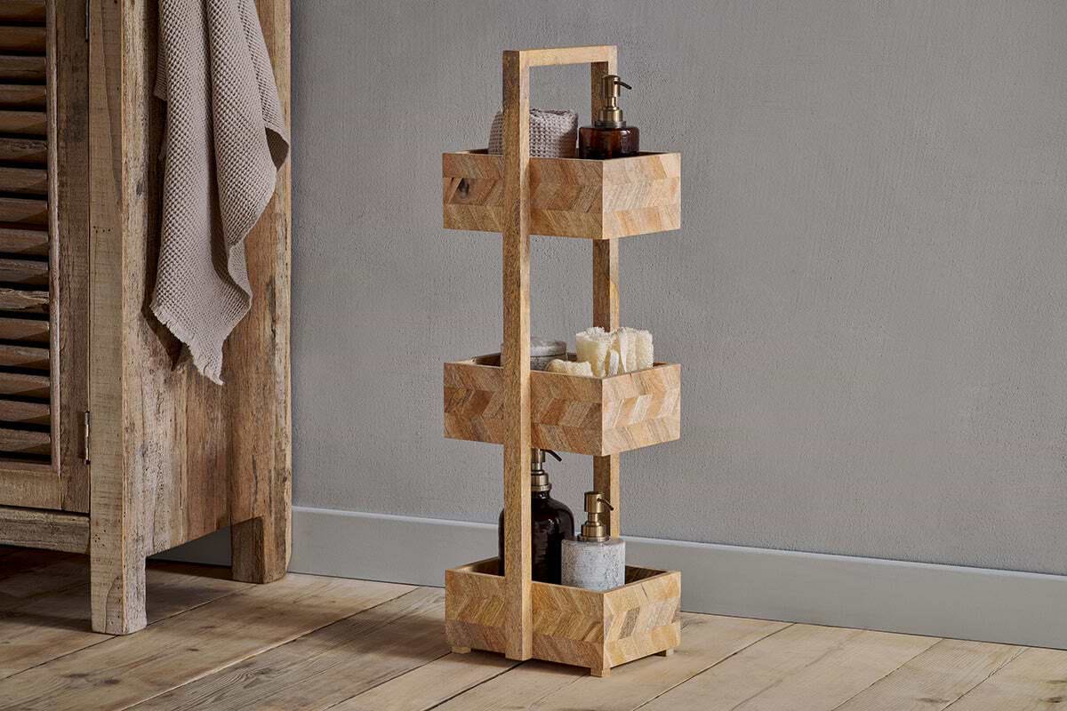 Sukha Mango Wood Storage Caddy - Natural-BATHROOM-Nkuku