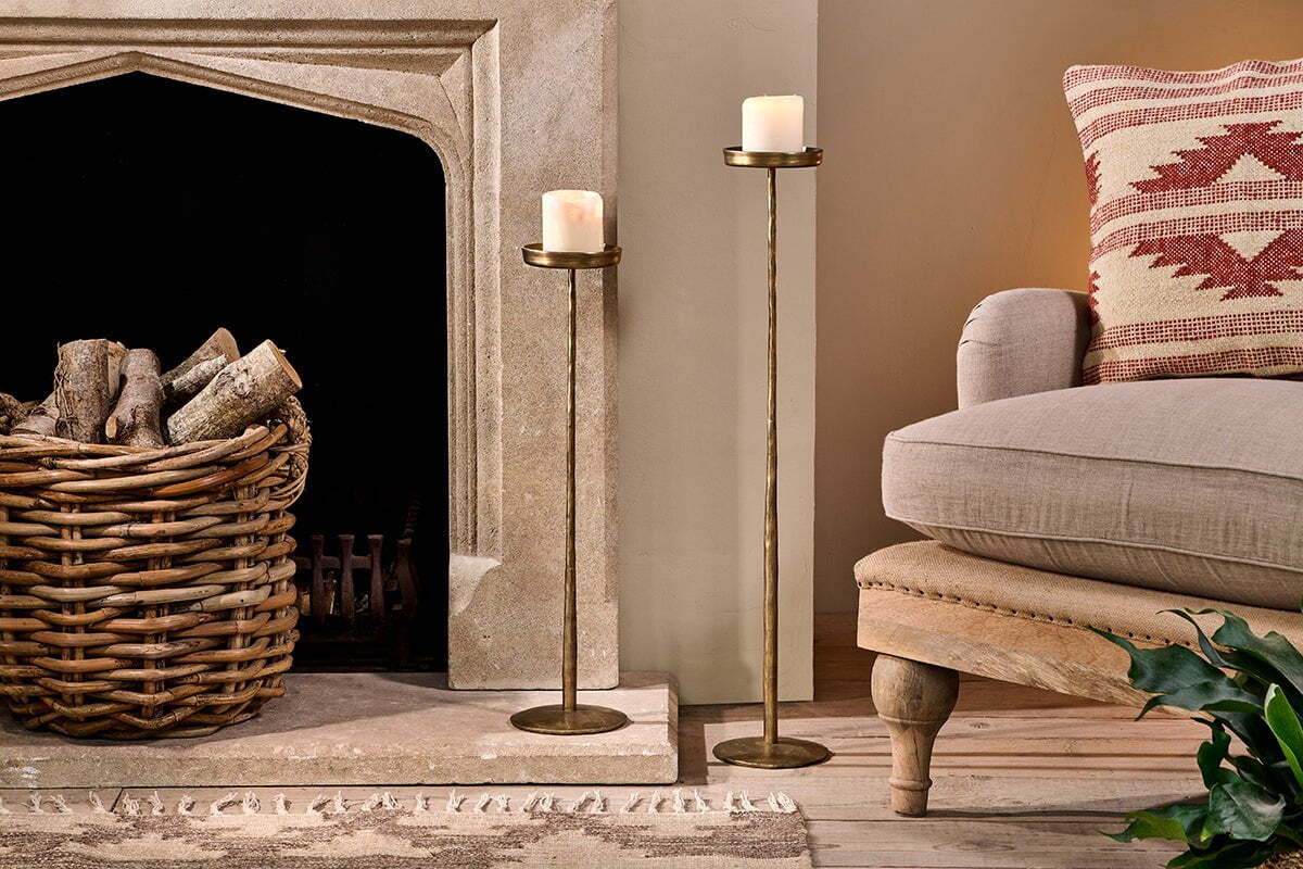 Sundra Iron Candle Stand-CANDLES HOLDERS & LANTERNS-Nkuku