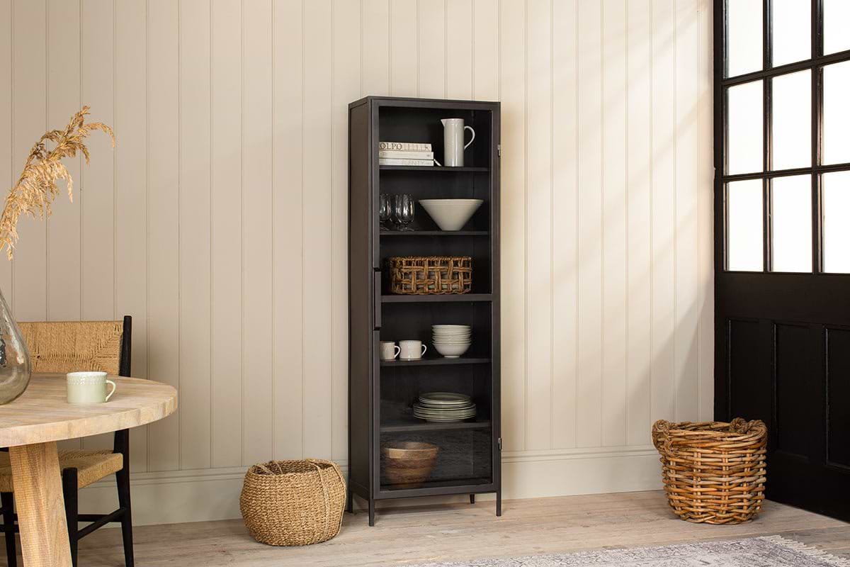 Takua Iron Cabinet - Narrow-STORAGE FURNITURE-Nkuku