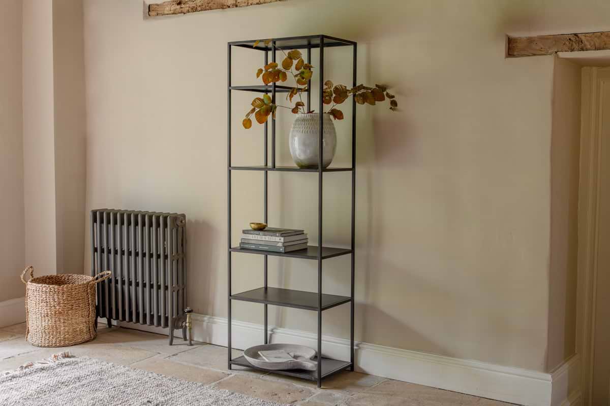 Tanvi Display Shelf - Black - Narrow-STORAGE FURNITURE-Nkuku