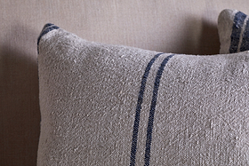 Tendali Linen Stripe Cushion Cover - Navy