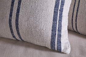 Tendali Linen Stripe Cushion Cover - Navy