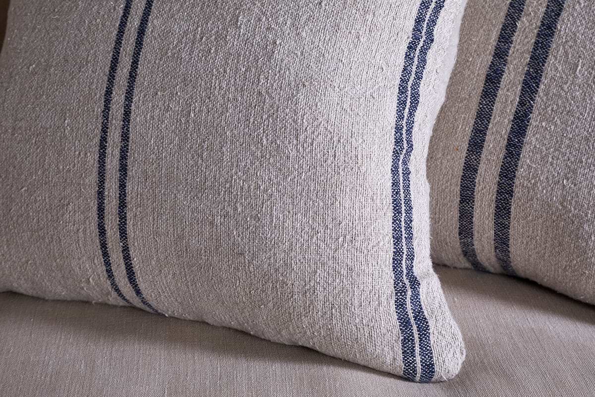 Tendali Linen Stripe Cushion Cover - Navy