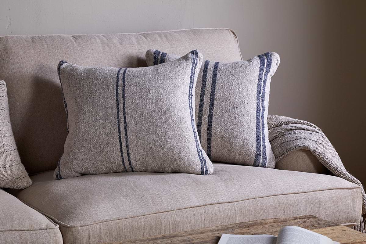 Tendali Linen Stripe Cushion Cover - Navy