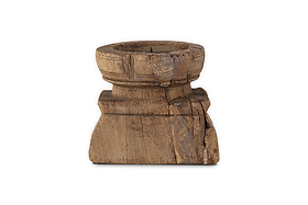 Thoko Reclaimed Square Candlestick - Dark Stain