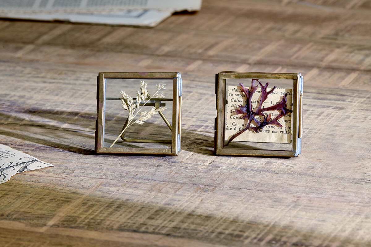 Tiny Danta Frame Antique Brass (Set of 2)-DECORATIVE ACCESSORIES-Nkuku