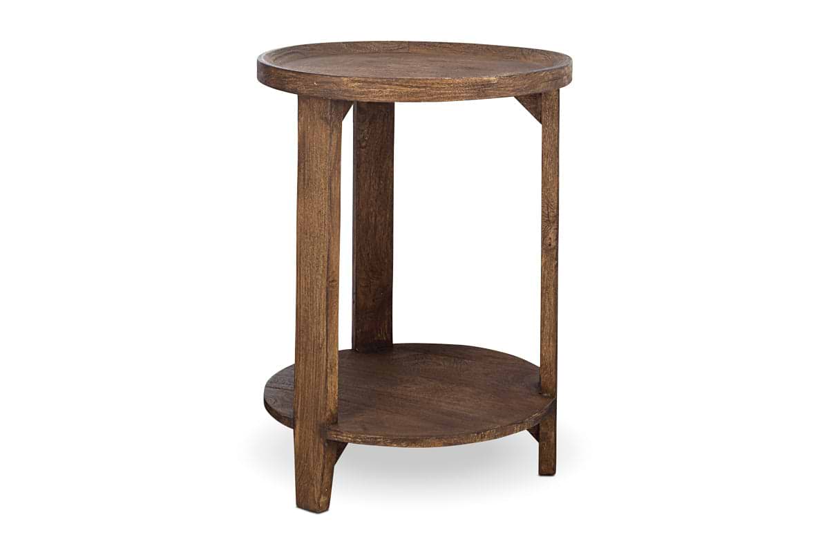 Triveni Mango Wood Side Table - Walnut Stain