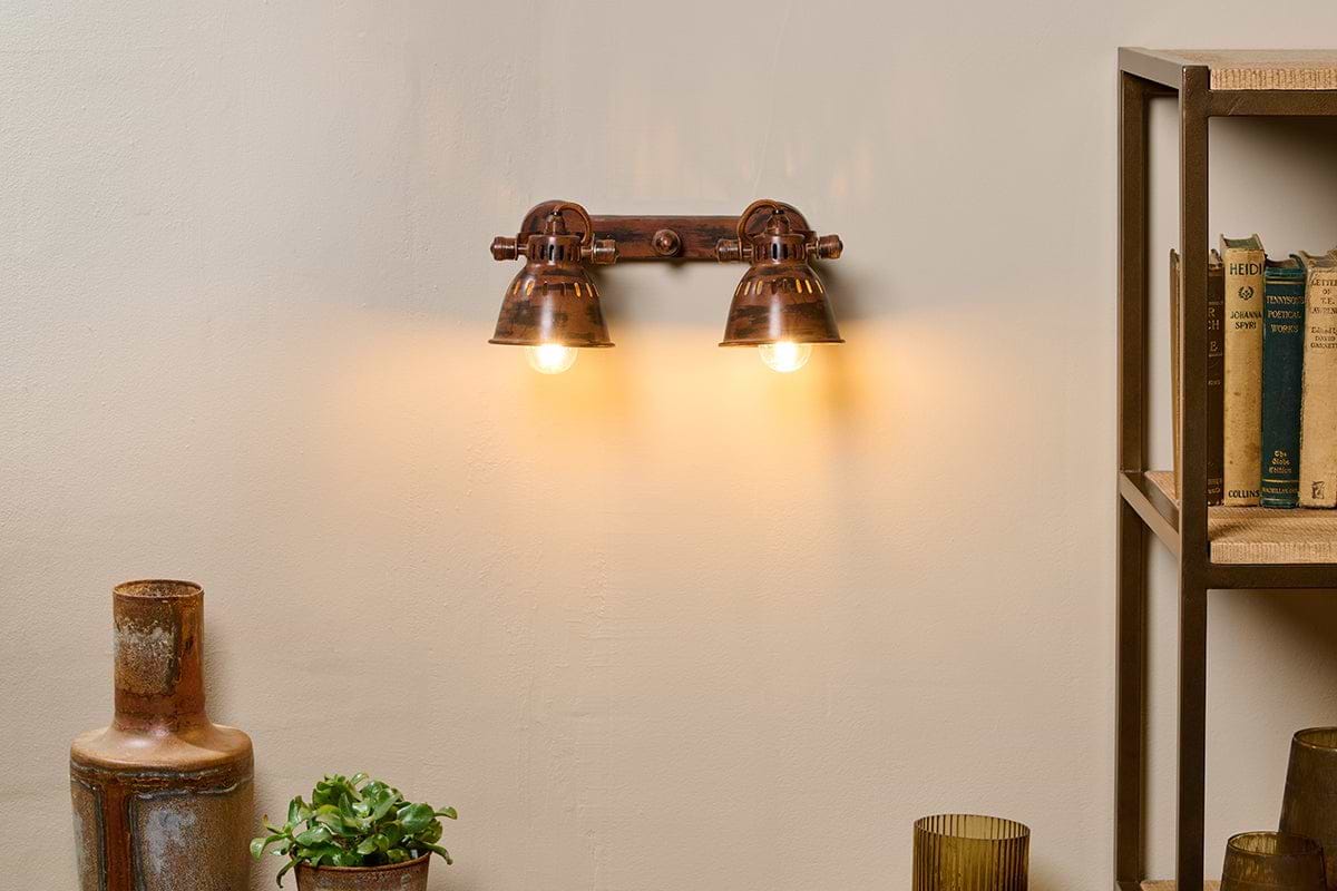 Tubu Brass Double Spot Light - Rust-nkuku