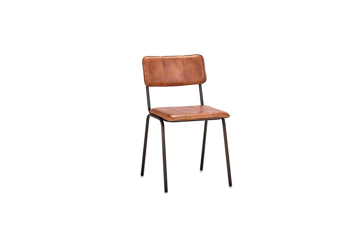 Ukari Leather Dining Chair - Aged Tan-SEATING-Nkuku