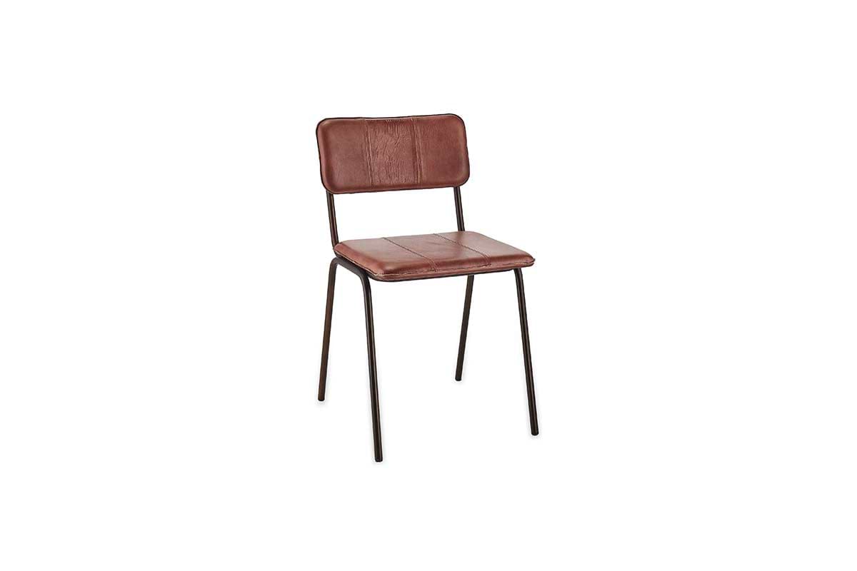 Ukari Leather Dining Chair - Chocolate Brown-SEATING-Nkuku