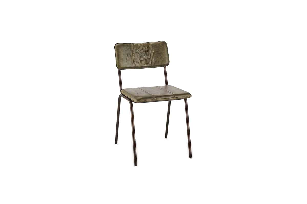 Ukari Leather Dining Chair - Rich Green-SEATING-Nkuku