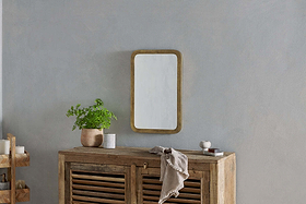 Ungura Rounded Mirror - Antique Brass - Small